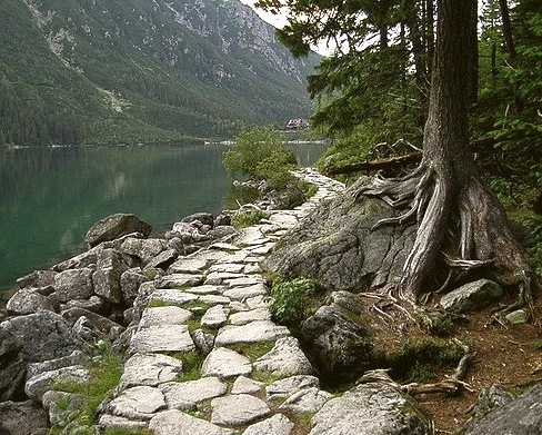by VJ Maksym on Flickr.Stone path to Morskie Oko lake in Tatra Mountains, Poland.