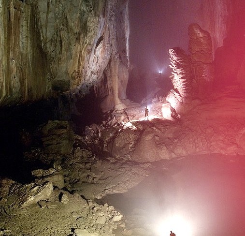 The British caving team inside the Hang Son Doong cave in Vietnam
