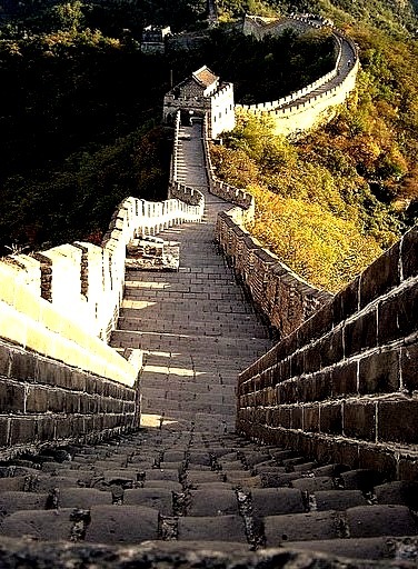 Steep steps towards the next guard hut, The Great Wall of China