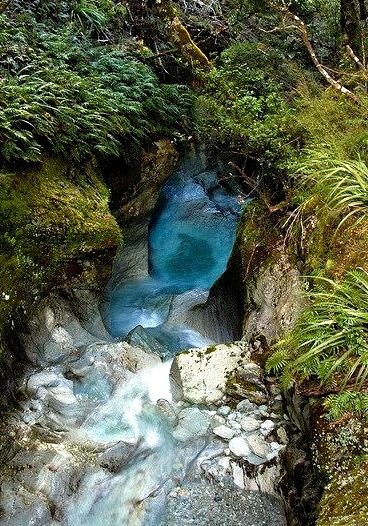 Blue Chasm Gorge on Routeburn Track, South Island, New Zealand