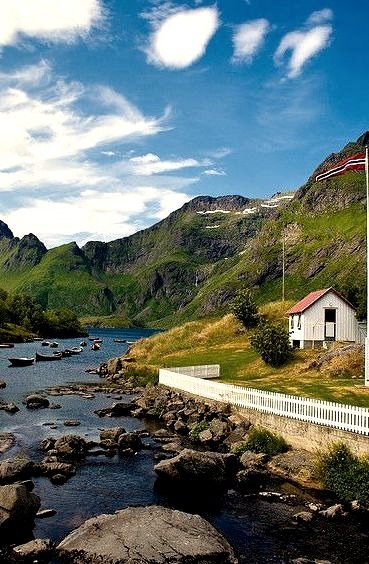 The house in the fjord, Lofoten Archipelago, Norway