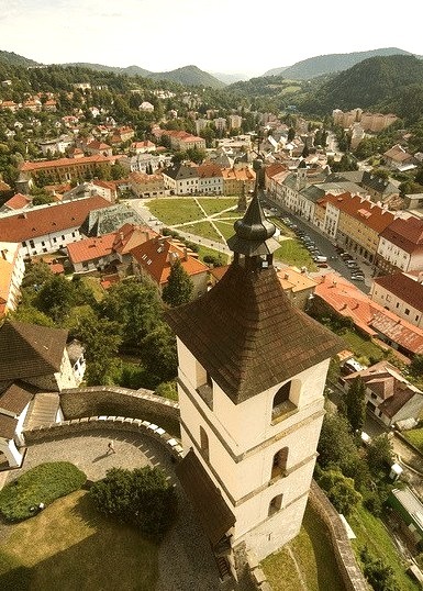 The town of Kremnica seen from the castle in central Slovakia